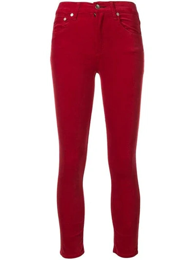 Rag & Bone High-rise Velvet Skinny Jeans In Chili Pepper