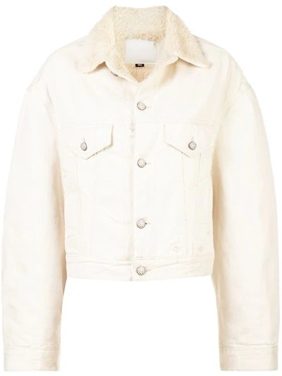 R13 Shearling Lined Jacket In White