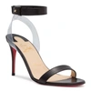 CHRISTIAN LOUBOUTIN JONATINA 85 PVC BLACK LEATHER SANDALS,CL13139S