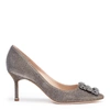 MANOLO BLAHNIK HANGISI 70 NOTTURNO GOLD GLITTER PUMPS,MB12163S