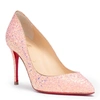 CHRISTIAN LOUBOUTIN PIGALLE FOLLIES 85 PINK GLITTER PUMPS,CL12222S