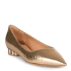 FERRAGAMO BARI METALLIC GOLD EMBOSSED BALLERINA,SF11224S