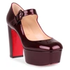 CHRISTIAN LOUBOUTIN MJ GOES HIGH BURGUNDY PATENT LEATHER PUMP,CL11312S