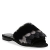 MANOLO BLAHNIK PELOSUSMIN BLACK FUR SLIPPER,MB11270S