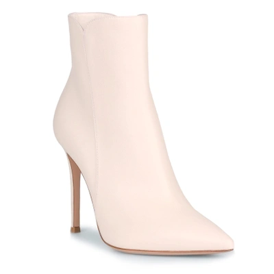 Gianvito Rossi Levy 105 Offwhite Leather Booties In White