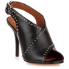 GIVENCHY BLACK LEATHER CROSS-OVER SANDAL,HG11131S