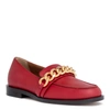GIVENCHY DARK RED LEATHER CHAIN LOAFERS,HG12135S