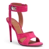 GIVENCHY FUCSHIA SUEDE SANDALS SHARK LOCK SANDALS,HG12114S