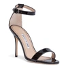 MANOLO BLAHNIK CHAOS 105 BLACK PATENT LEATHER SANDALS,MB13132S