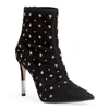 BALMAIN BLAIR 95 BLACK STUDDED ANKLE BOOTS,PB13118S