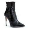 BALMAIN BLAIR 95 BLACK PATENT ANKLE BOOTS,PB13119S