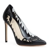 FRANCESCO RUSSO BLACK 105 EMBROIDED PVC PUMPS,FR13113S