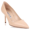 MANOLO BLAHNIK BB70 NUDE LEATHER PUMP,MB11125S