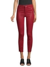 JOE'S Charlie High-Rise Distressed Coated Skinny Ankle Jeans