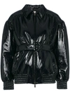 MIU MIU BELTED VINYL BOMBER JACKET