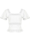ALEXA CHUNG SQUARE NECK CROPPED BLOUSE