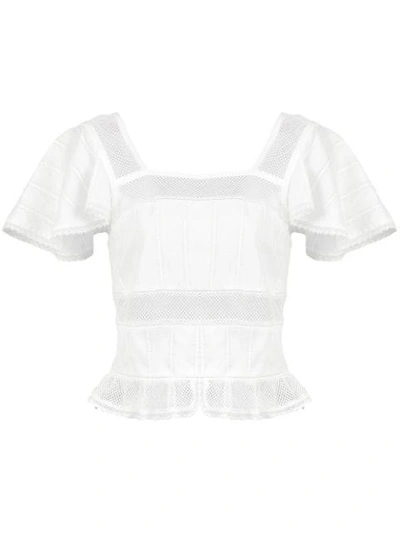 Alexa Chung Square Neck Cropped Blouse - 白色 In White