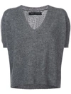 SALLY LAPOINTE SALLY LAPOINTE KNITTED TOP - GREY