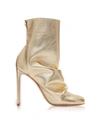 NICHOLAS KIRKWOOD SHOES LIGHT GOLD METALLIC NAPPA 105MM D'ARCY ANKLE BOOTS