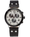 LUCKY BRAND MEN'S CHRONOGRAPH ROCKPOINT BLACK LEATHER STRAP WATCH 42MM
