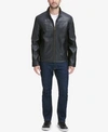 Cole Haan Standing Collar Smooth Lamb Leather Jacket In Black