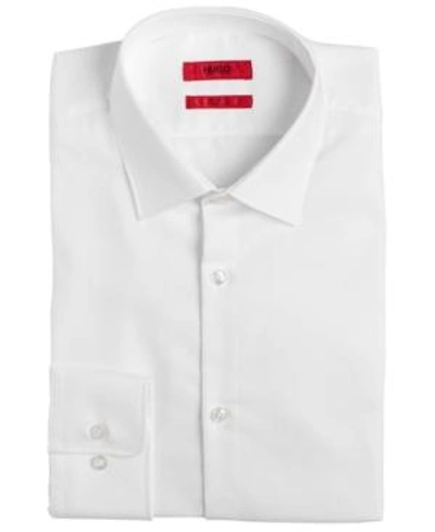 HUGO BOSS HUGO BY HUGO BOSS MEN'S SLIM FIT SOLID COTTON DRESS SHIRT