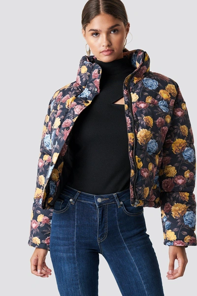 Na-kd Short Padded Jacket Multicolor In Autumn Flowers