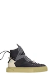 GIENCHI BLACK LEATHER AND SUEDE HYPNOS 100 SNEAKERS,10694169