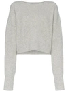 RE/DONE RE/DONE RIBBED CROP JUMPER - GREY