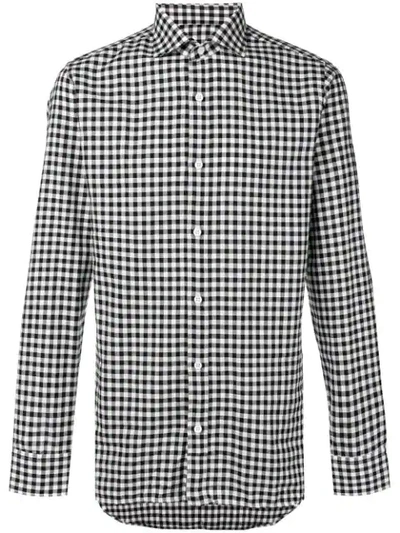 Z Zegna Diego Gingham Buttoned Shirt - 黑色 In Black