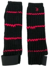 RAF SIMONS contrast knitted gloves