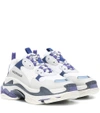 Balenciaga Triple S Logo-embroidered Leather, Nubuck And Mesh Sneakers In White