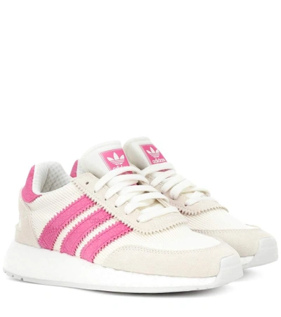 Adidas Originals I-5923 Leather And Suede-trimmed Ribbed-knit Sneakers In White