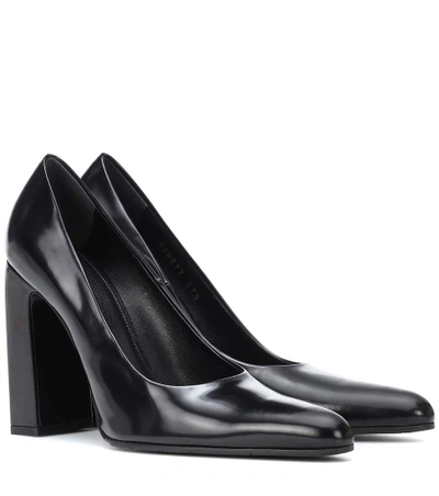Balenciaga Leather Block-heel Pumps In Black