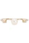 VALENTINO GARAVANI WOMAN GOLD-TONE FAUX PEARL RING ROSE GOLD,AU 3616377385183593