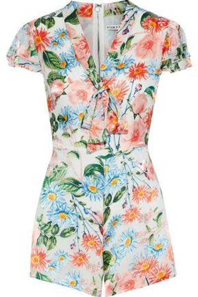 Alice And Olivia Floral-print Fil Coupé Playsuit In Multicolor