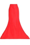 OSCAR DE LA RENTA WOMAN SILK MAXI SKIRT TOMATO RED,GB 13331180552070442