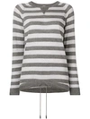 Eleventy Striped Pattern Sweater In Grey