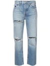 RE/DONE CROPPED STRAIGHT-LEG JEANS