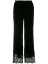 Gold Hawk Lace Panels Track Trousers In Black