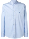 Etro Camicia Bd Logo Regular Shirt In Celeste