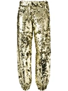 MSGM MSGM SEQUINS EMBELLISHED LOOSE TROUSERS - METALLIC