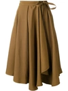 LEMAIRE LEMAIRE A-LINE SKIRT - BROWN