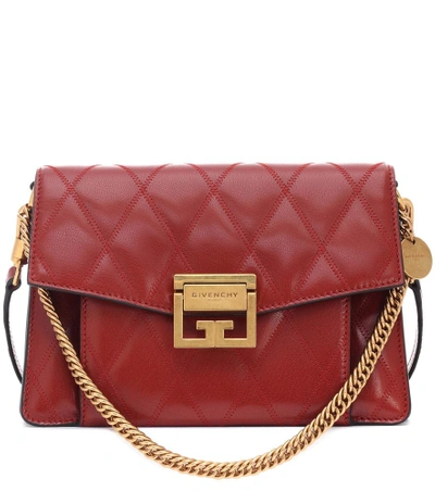 Givenchy Gv3 Small Quilted Leather Crossbody Bag In Brown
