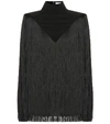 Givenchy Fringed Silk Crepe De Chine Turtleneck Blouse In Black