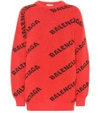 BALENCIAGA Intarsia wool-blend sweater,P00341369