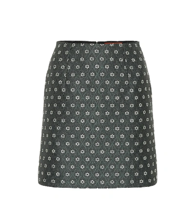 Alexa Chung Floral Embroidery Mini Skirt In Green