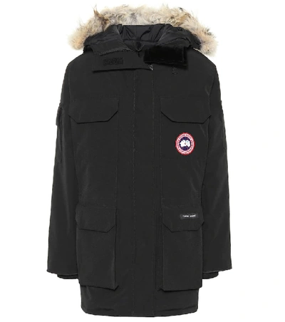 Canada Goose Expedition Multi-pocket Parka Coat W/ Fur Hood In Black