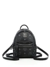 Mcm 'x-mini Stark Side Stud' Convertible Backpack - Black In Black
