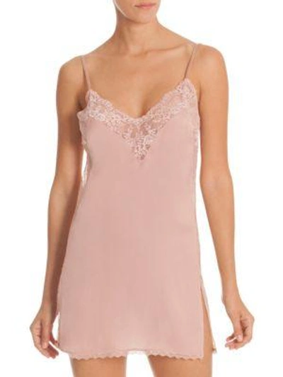 In Bloom By Jonquil Blush Lace Trim Chemise In Deep Blush